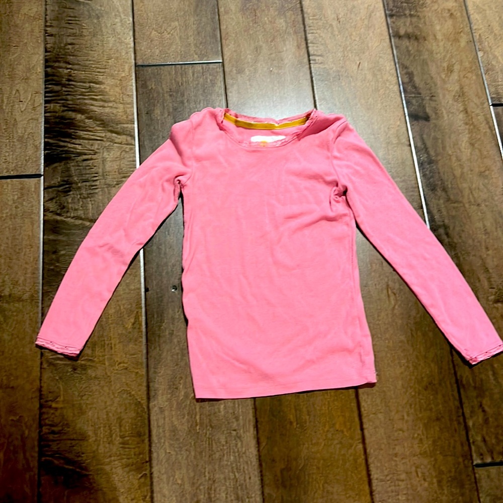 EUC Mini Boden pink pointelle supersoft long sleeved tee size 9-10